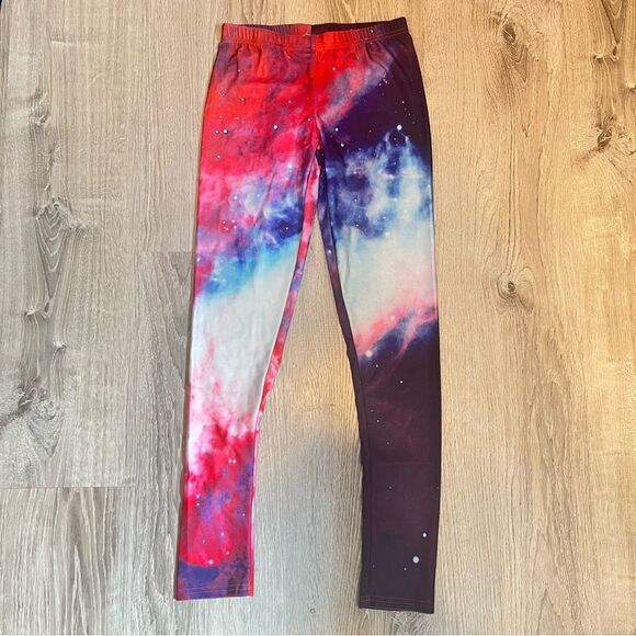 NEW Thinkgeek Pink & Purple Galaxy Printed Leggings One Size - Picture 2 of 6